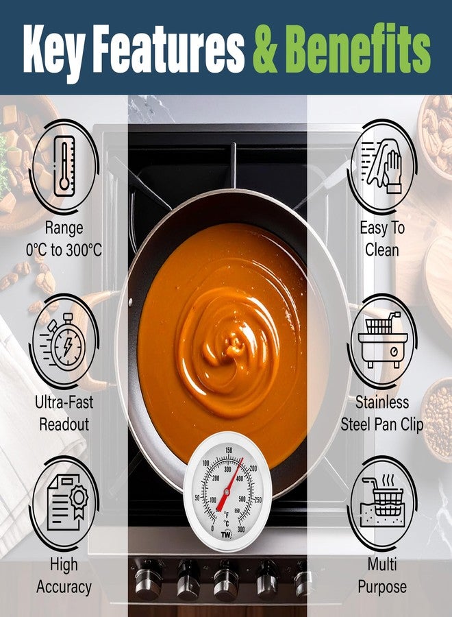 Thermometer World Candy Thermometer with Pot Clip Professional Candy Making Probe - Ideal Stainless Steel Dial Accurate Sugar Thermometer for Candy Making and Sugar Melting Cooking Kitchen - Image 3